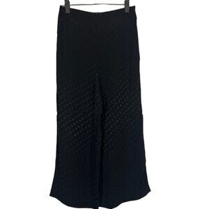 Express Black Polka Dot Mid Rise Cropped Culottes Women Sz 8